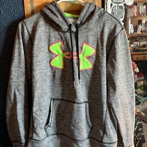 Under armor gray and neon hoodie